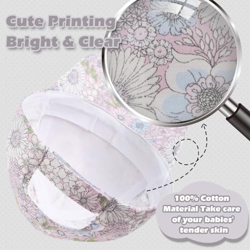 Peecabe Plain Toddler Baseball Hat Unisex Cotton Kids Trucker Hat Adjustable Baby Boys Sun Caps Girls Baseball Cap 1-5Y - color: Mix Flower, size: 6-24 Months