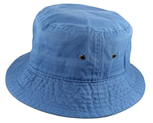 Gelante Solid Color 100% Cotton Bucket Hat for Women and Men Packable Travel Summer Beach Hat - color: Sky Blue, size: Large-X-Large