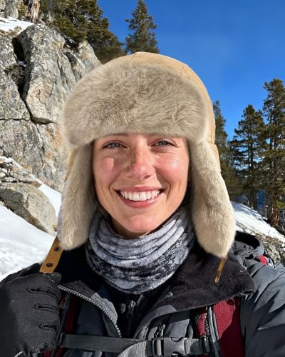 Croogo Cold Weather Eskimo Hats Trapper Hat Winter Thick Furry Ushanka Russian Hat Windproof Ski Trooper Hat with Ear Flap - color: Pl20-khaki