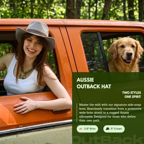 TOP-EX Aussie Safari Sun Hat for Men & Women, UPF 50+ Wide Brim, M-XXL Fit - color: Beige-white, size: Medium