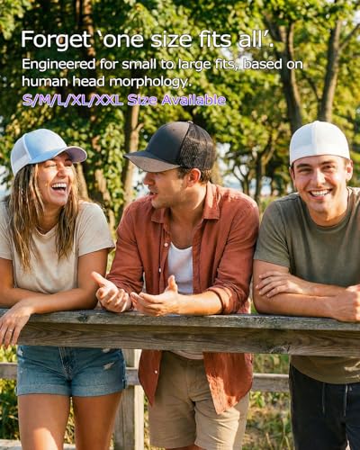 Zylioo XXL Fitted Trucker Hat,Large Stretch Mesh Summer Cap for Men Women - color: Black, size: Medium-Large