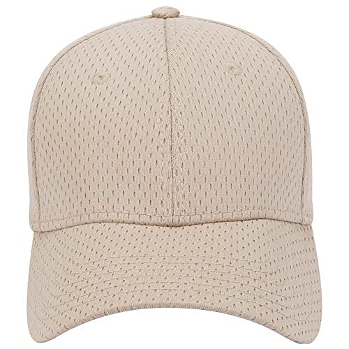 Ashen Fane 6 Panel Polyester Pro Mesh Low Profile Baseball Cap - color: Khaki