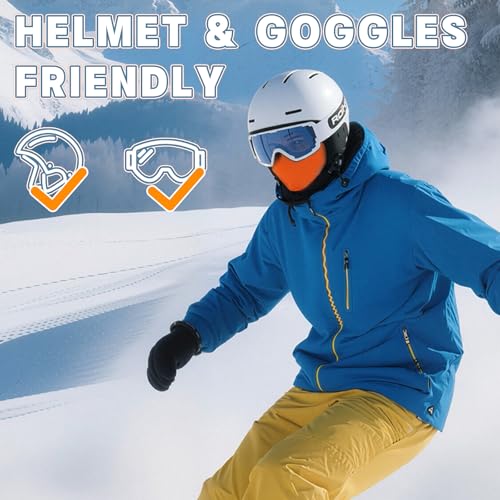 Winter Ski Mask Balaclava for Men Women, Warm Full Face Mask Cold Weather Snowboarding Skiing Motorcycling - color: Black+purple