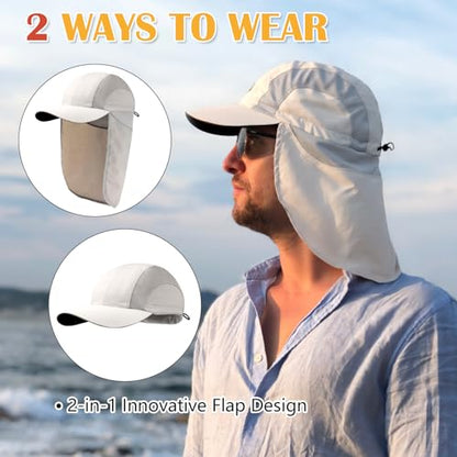 Mens Sun Hat with Breathable Mesh Sun Hats for Men Fishing Hat - color: Gray