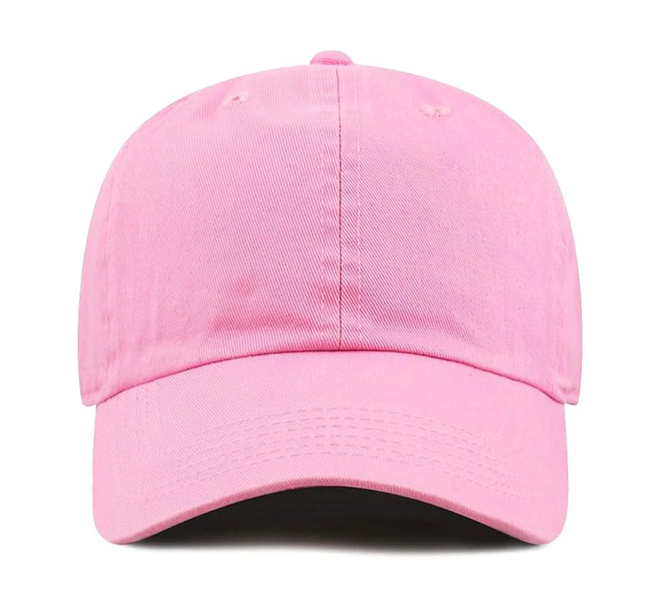Cotton Baseball Cap Dad Hat – Washed Low Profile Adjustable Hat for Men Women Casual Outdoor Running Golf - color: 0. Pink