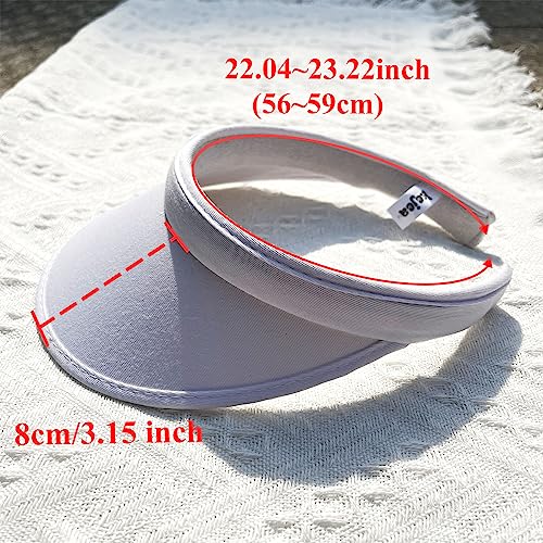 Cotton Visor Hat Women Men Clip-on Visors Hats Adjustable Outdoor Sports Golf Beach Wide Brim Sun Cap - color: White