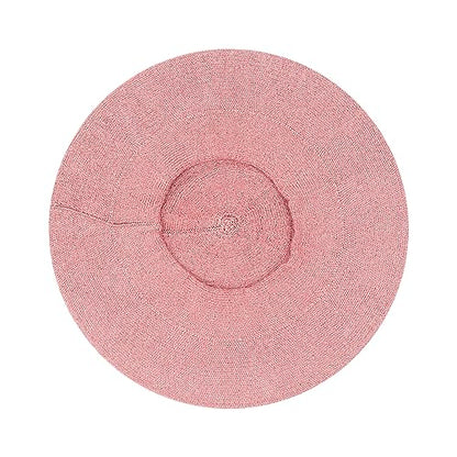 Gllutt Beret Hat French Style Stretchy Knitting Solid Color Both Side Usable - color: Dark Pink
