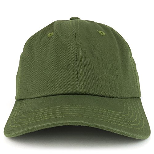 Trendy Apparel Shop Plain Unstructured Relaxed Style Dad Hat - color: Olive