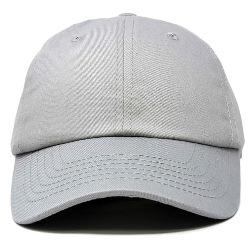 DALIX Baseball Cap Dad Hat Plain Men Women Cotton Adjustable Blank Unstructured Soft - color: Gray