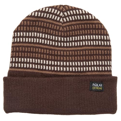 Polar Extreme Men's Sherpa-Lined Knit Winter Hat – Warm, Gift for Dad, Cold Weather - color: Brown