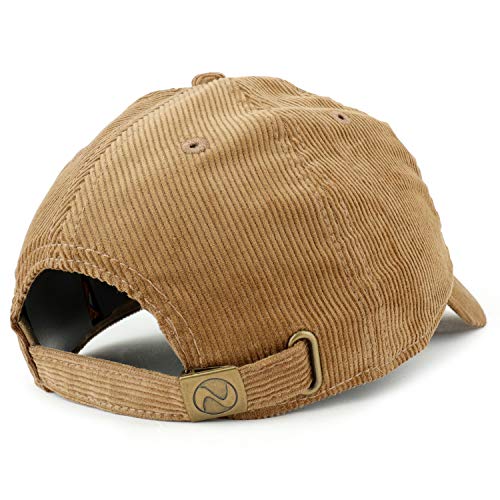 Trendy Apparel Shop Bee Embroidered Cotton Corduroy Unstructured Baseball Cap - color: Tan