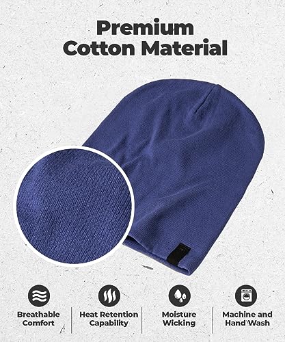 Warm Slouchy Beanie Hat - Deliciously Soft Daily Beanie in Fine Knit - color: Cobalt Blue
