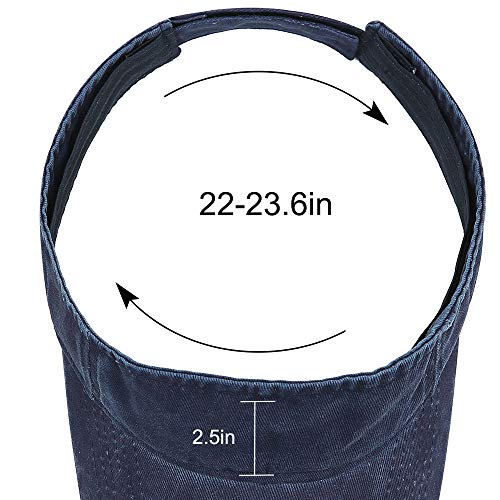 Sport Sun Visor Hats Cotton Ball Caps Empty Top Baseball Sun Cap for Men Women - color: Navy