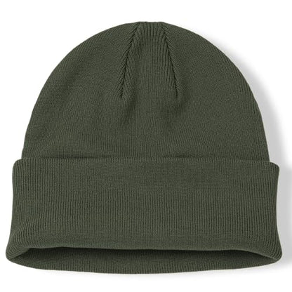 100% Cotton Beanie for Women Men Soft Knit Beanies Warm Winter Hat - color: Grayish Green