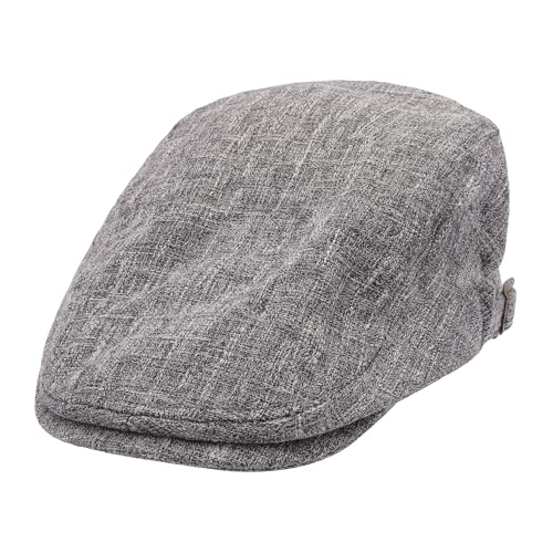 ZLYC Men Summer Flat Cap Scally Ivy Gatsby Newsboy Beret Driver Hat - color: Plain Gray
