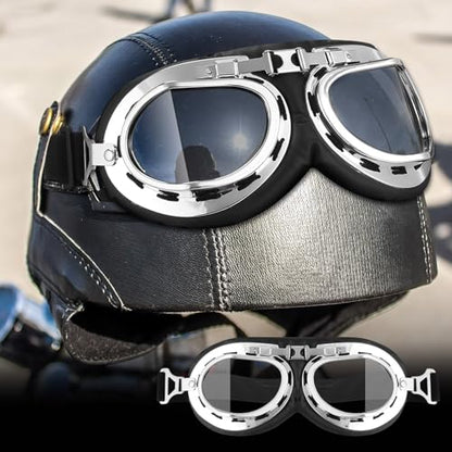 JaGely 4 Pcs Pilot Hat and Goggles Flight Costume Accessories Pilot Helmet Cap with Ear Flaps Hat Adults Winter - color: Blue and Khaki, style: Trendy