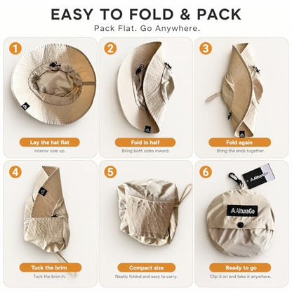 Waterproof Bucket Hat UPF50 Quick Dry Sun Hat for Men Women Lightweight Hiking Fishing Cap Foldable Packable Outdoor - color: Beige