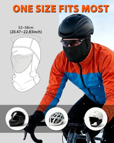 Ski Mask Warm Fleece-Lined Balaclava Face Mask for Cold Weather - color: Black