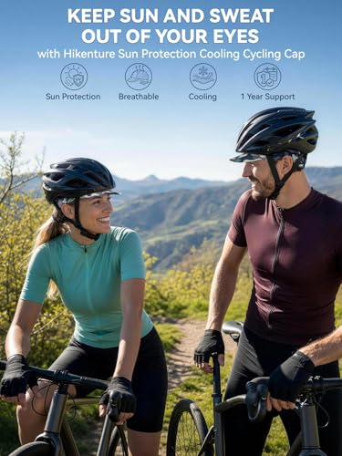 Hikenture Cycling Cap,Cooling Skull Cap Bike Hat with Sun Visor, Summer Breathable Helmet Liner Biking Cap for Men Women - color: Greencamo