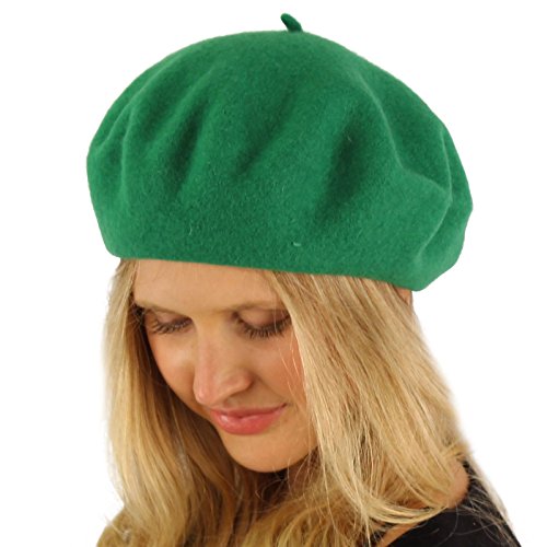 Classic Winter 100% Wool Warm French Art Basque Beret Tam Beanie Hat Cap - color: Green