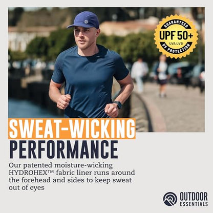 OutdoorEssentials Running Hat - Breathable Running Hats for Women & Men - Jogging Exercise Hiking Cap - Trail Baseball Tennis - color: Navy