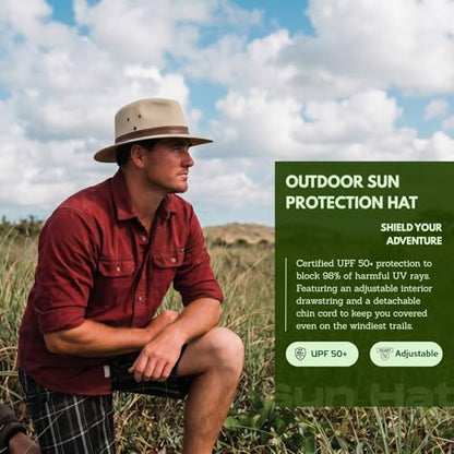 TOP-EX Aussie Safari Sun Hat for Men & Women, UPF 50+ Wide Brim, M-XXL Fit - color: Beige-white, size: X-Large