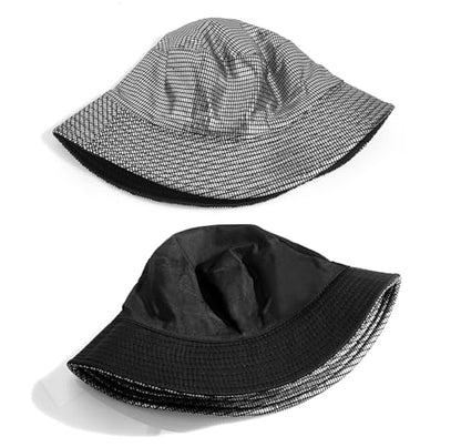 Metallic Bucket Hat Reversible Fisherman Packable Cap Unisex - color: Grey