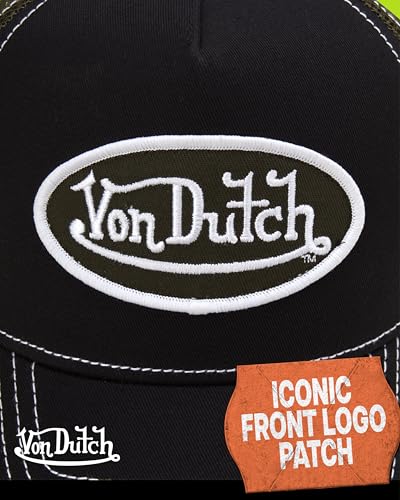 Von Dutch Unisex Trucker Hat, Colorblock, Mesh Back, Curved Bill, Snapback - color: Enigma Stone