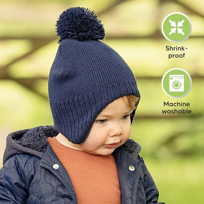 KeaBabies Baby Beanies, Winter Baby Hats for Boys, Girls (Navy, 6-36M) - color: Navy