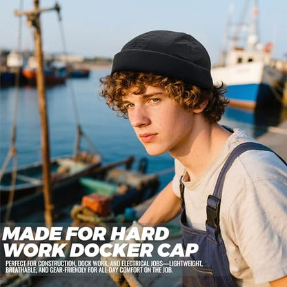 CLAPE Mens Docker Cap Quick Dry Brimless Hat Adjustable Street Casual Lovers Visor-Less Sailor Skullcap Beanies Hat Watch Cap