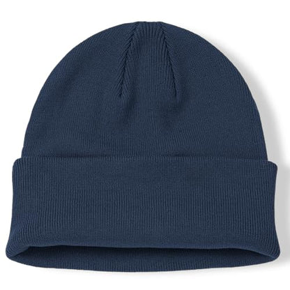 100% Cotton Beanie for Women Men Soft Knit Beanies Warm Winter Hat - color: Navy Blue
