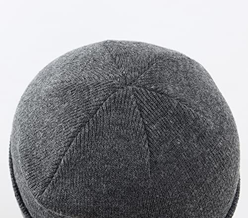 Home Prefer Mens Winter Hats Acrylic Knit Cuff Beanie Cap Warm Womens Beanie Hat - color: Charcoal Grey