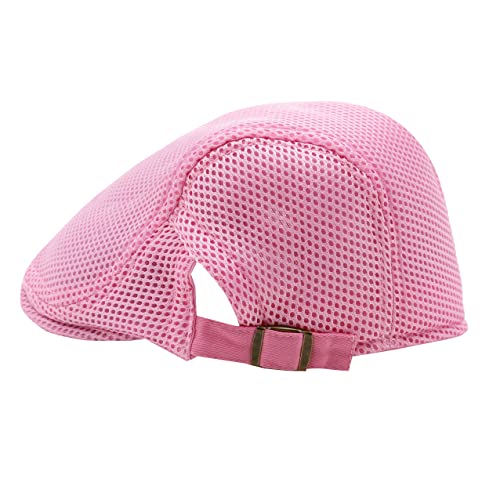 Lifup Unisex Mesh Newsboy Hat Breathable Summer Flat Cap - color: Neon Green