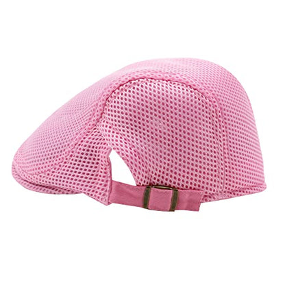 Lifup Unisex Mesh Newsboy Hat Breathable Summer Flat Cap - color: Blue 2