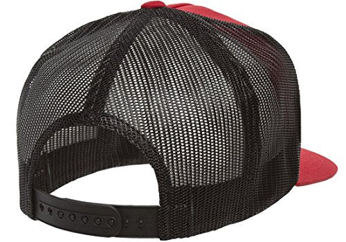 Yupoong Flexfit 6006,6006T,6006W 5 Panel Classic Trucker Snapback Hat Cap - color: Red/Black
