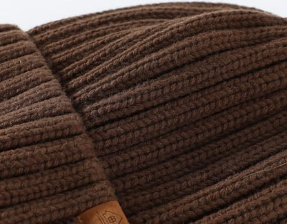 Home Prefer Mens Winter Hat Wool Fleece Lined Knit Beanie Hat Warm Stocking Caps - color: Chestnut Brown