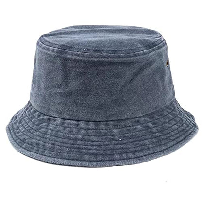 Premium Cotton Bucket Hats,Packable Hats for Men Women,Summer Bucket Hat,Fishing Sun Hats - color: Navy