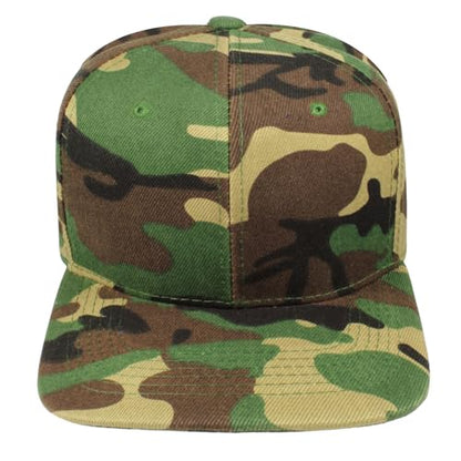 Gelante Plain Blank Flat Brim Adjustable Snapback Baseball Caps LOT 6 Pack - color: Camo