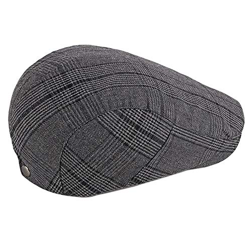 2 Pack Men's Cotton Flat Cap Ivy Gatsby Newsboy Hat - color: L