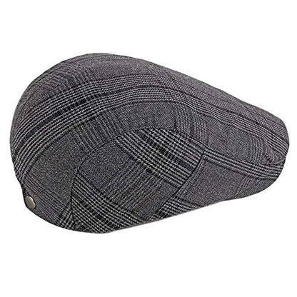 2 Pack Men's Cotton Flat Cap Ivy Gatsby Newsboy Hat - color: L