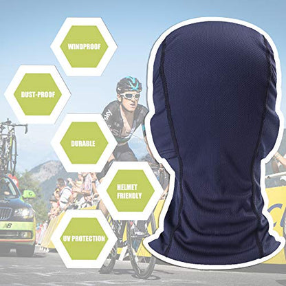 Balaclava Face Mask Adjustable Windproof UV Protection Hood - color: Dark Blue