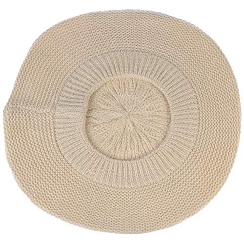 BYOS Chic French Style Lightweight Soft Slouchy Knit Beret Beanie Hat in Solid - color: Cream