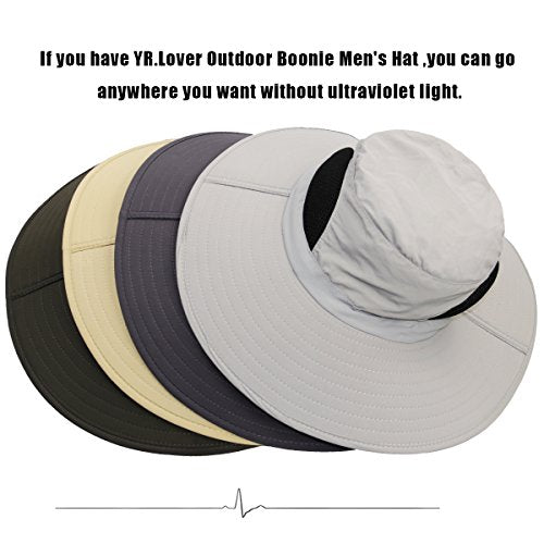YR.Lover.Outdoor Boonie Men and Women's Hat Sun Protection Waterproof Cap for Safari Fishing Hunting Bucket Hat - color: Army Green