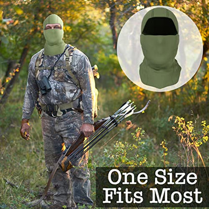 BaHoki Essentials Balaclava Ski Mask - Breathable Thermal Face Cover for Cold Weather - Wind-Resistant Head Gear - style: Green