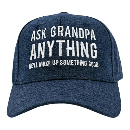 Cool Dad Hats with Funny Sayings Graphic Caps for Dads and Father's Day - color: Navy - Ask Grandpa