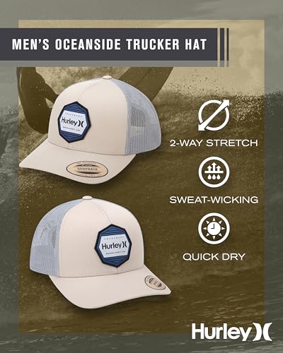 Hurley Mens Hat Beach Break Trucker Water Resistant Baseball Cap - color: Sail