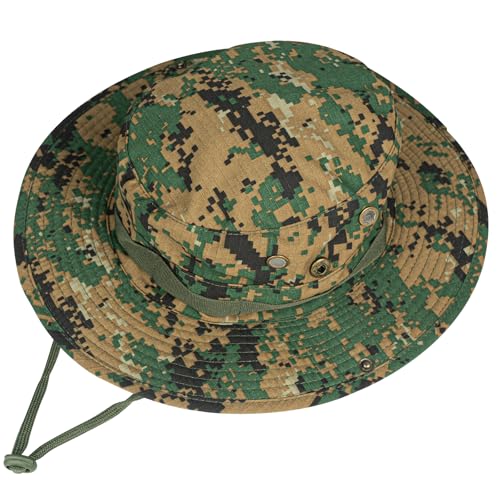 Sun Hats for Men Women Bucket Hat UPF 50+ Boonie Hat Foldable UV Protection Hiking Beach Fishing Summer Safari - color: 1pack-jungle Digitally