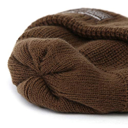 UNDERCONTROL Winter Trawler Fisherman Beanie Men Women Unisex Stylish Plain Docker Skull Hat Roll up Watch Cap Color Pack - color: Brown
