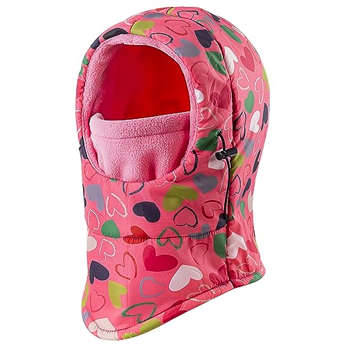 REDESS Winter Windproof Hat, Unisex Children Heavyweight Balaclava, Ski Mask with Thick Warm Fleece Face Cover - color: Dark Pink