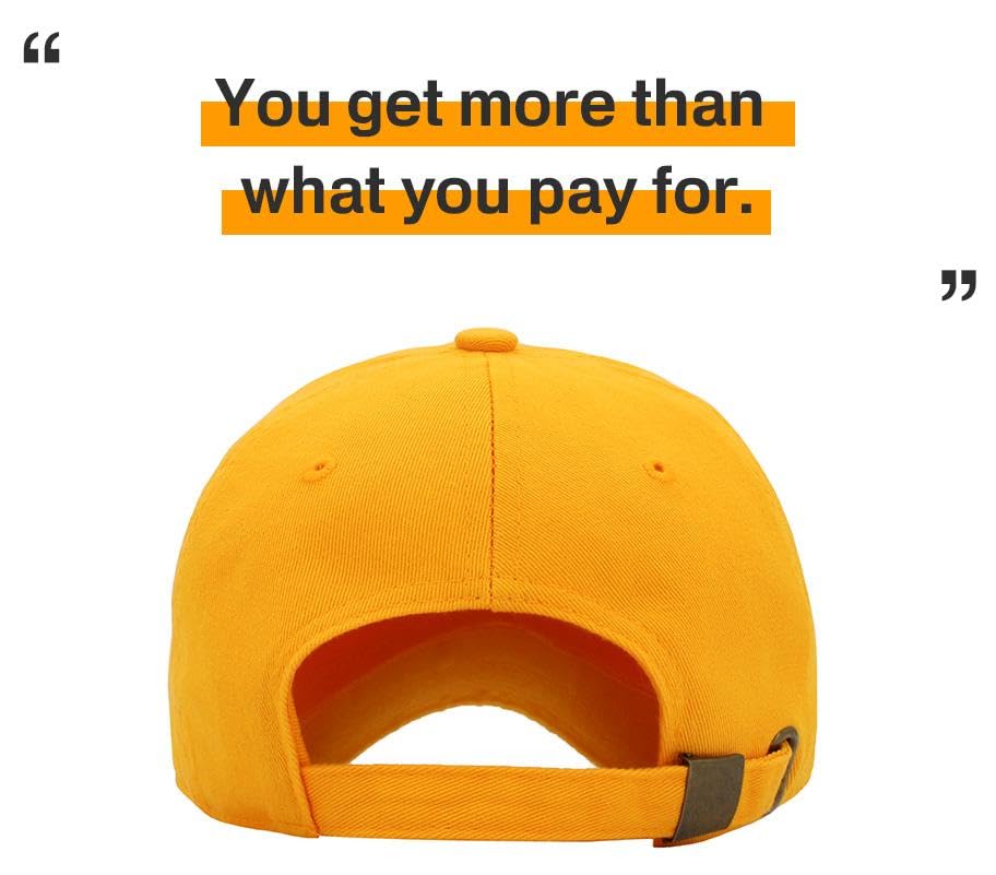 KBETHOS Classic Unisex Cotton Adjustable Low Crown Baseball Cap – Plain Dad Hat - color: Gold